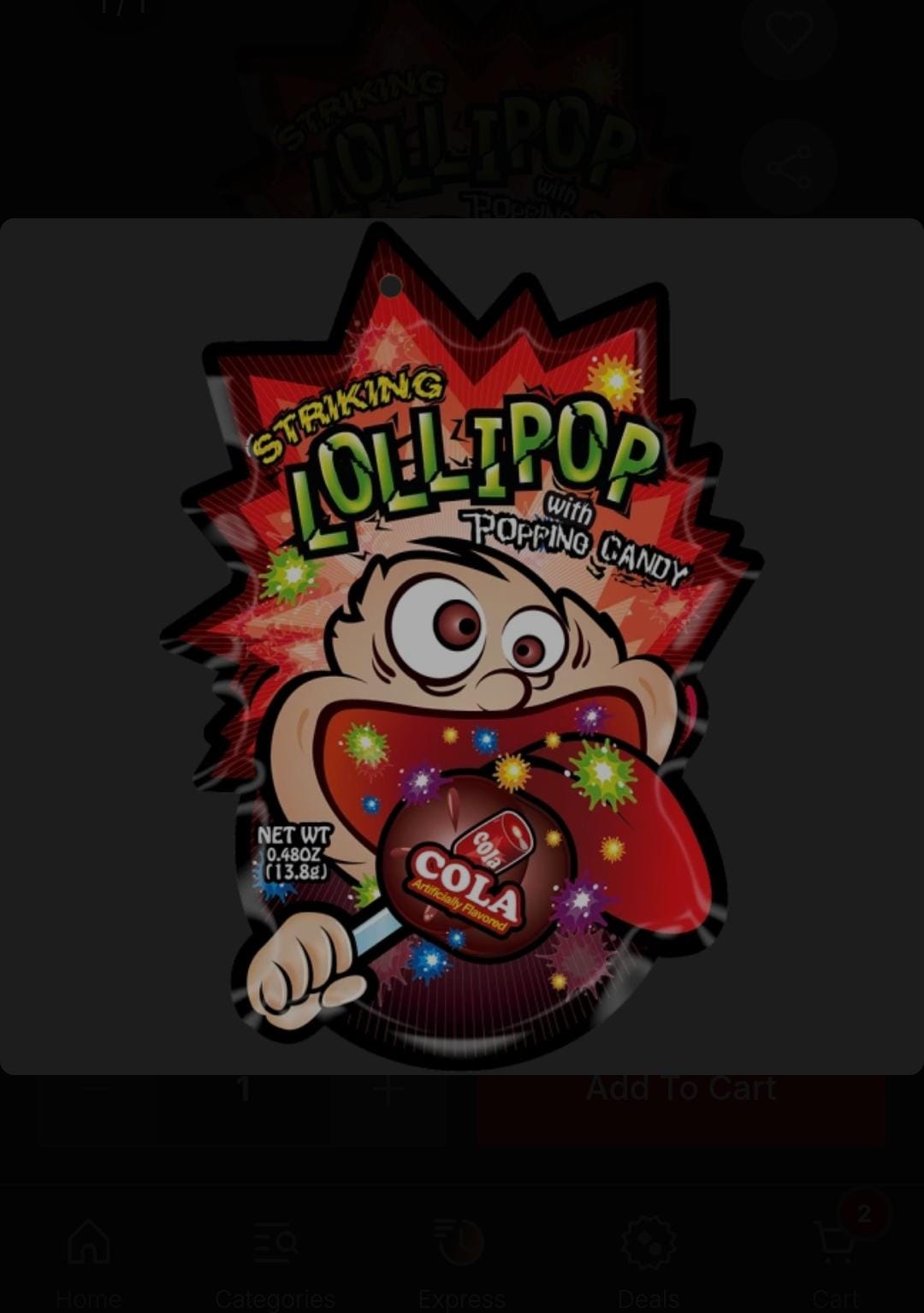 Lollipop Striking Cola