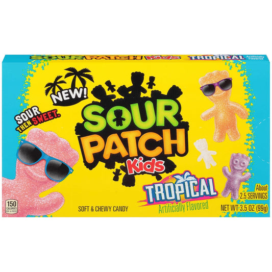 Sour Patch Kids Fat Tropical Soft Candy Box, 3.5 Ounce