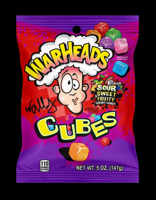 Warheads Cubes Peg Bag. 5 Ounce