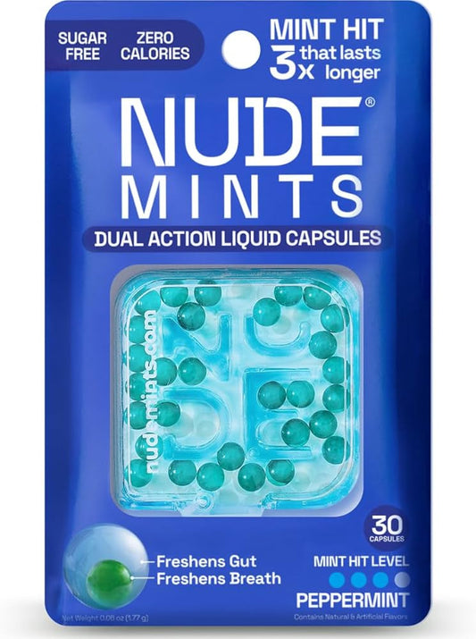 Nude Mints Dual Action Liquid Capsules Peppermint